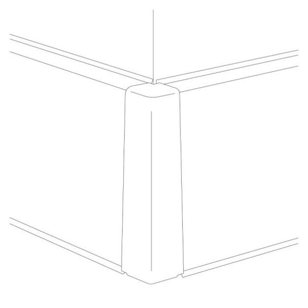 Išorinis kampas MASTERLINE grindjuostės 13x80 mm  1 rinkinys = 2 vnt. 1