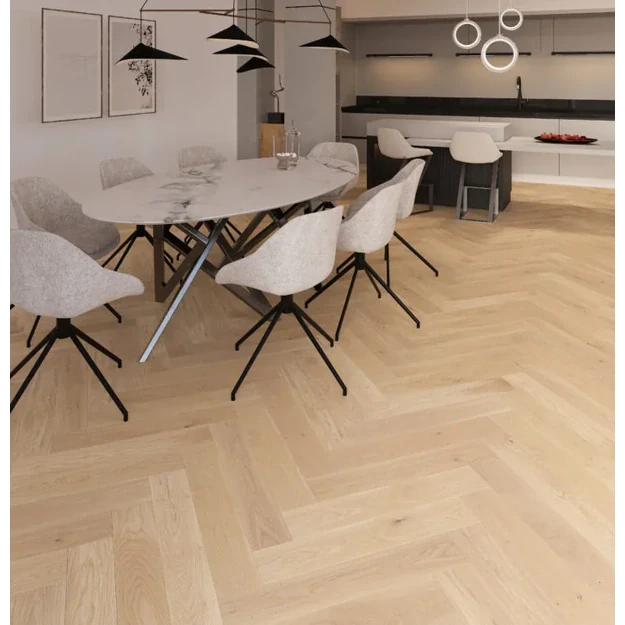 Barlinek Oak Salt Herringbone 130 parketlentės