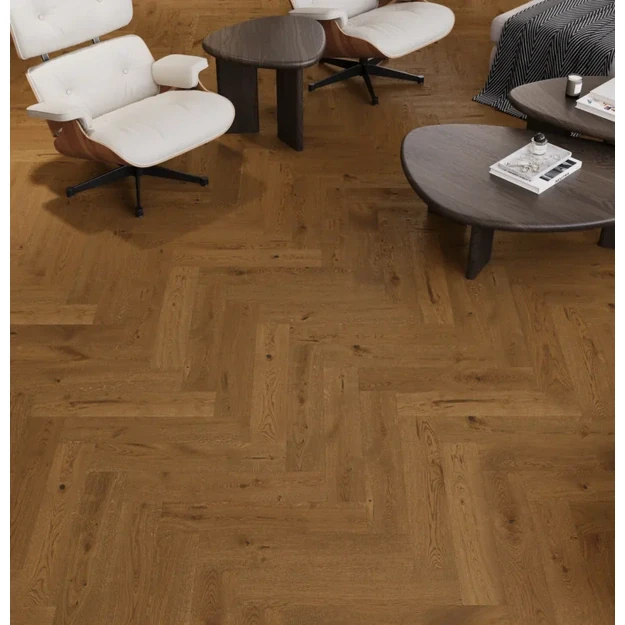 Barlinek Oak Brown Sugar Herringbone 130 parketlentės