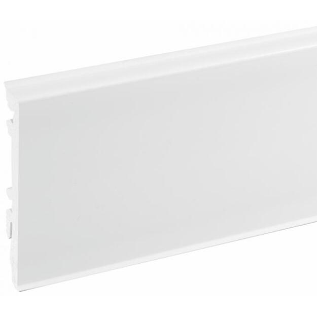 PVC grindjuostė, MASTERLINE, 13x80mm L= 2,20m, Balta RAL 9003 Mat