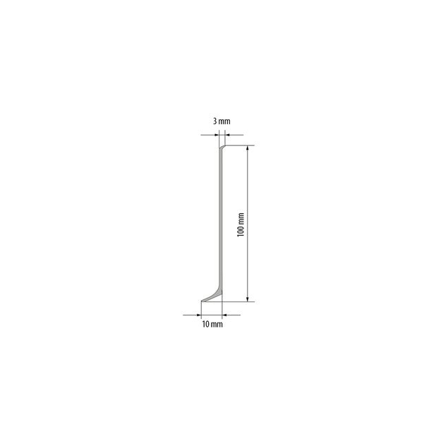 Grindjuostė LP aliuminio 2,5m juoda 100mm 2