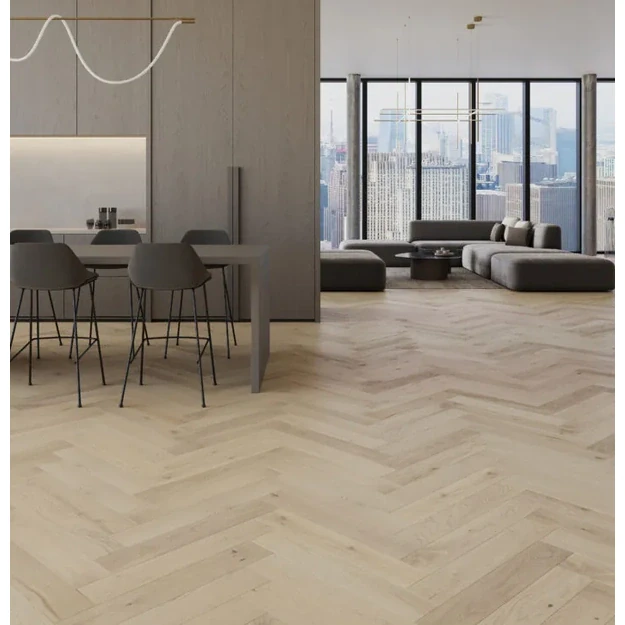 Barlinek Oak Marzipan Muffin Herringbone 130 parketlentės
