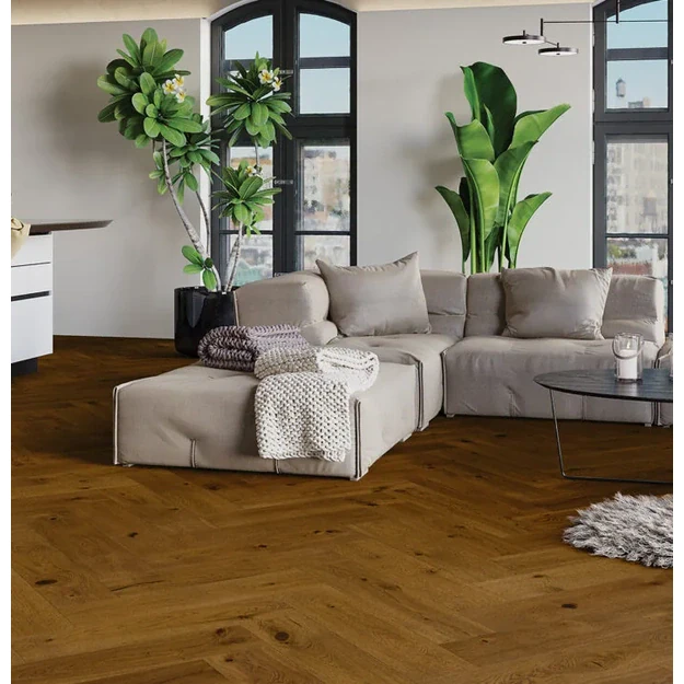 Barlinek Oak Brown Sugar Herringbone 180 parketlentės 