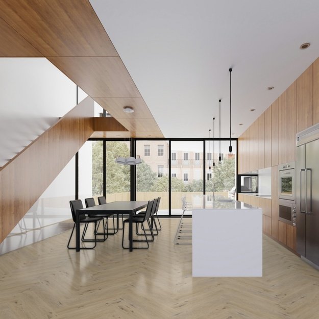 Therdex, Authetic serie herringbone 7561, 762,0×152,4×2,5 mm, 33 kl., klijuojama LVT vinilinė lentelė 1