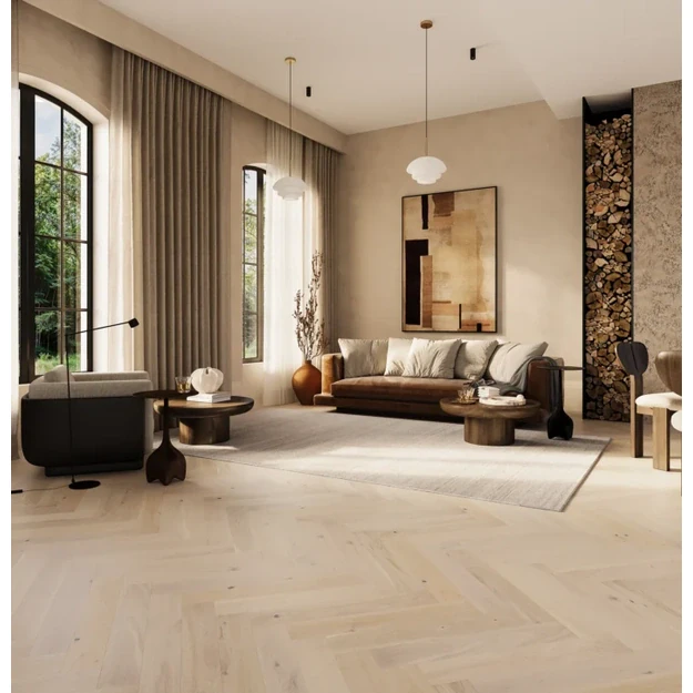 Barlinek Oak Cappuccino Herringbone 110 parketlentės