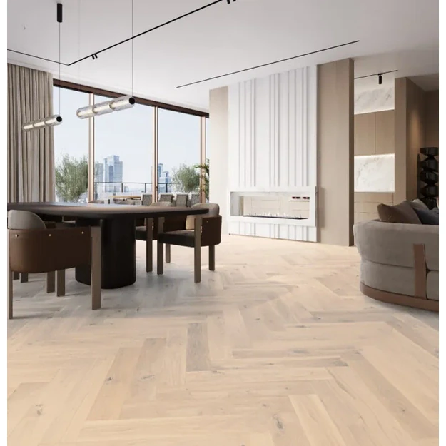 Barlinek Oak Cappuccino Herringbone 130 parketlentės