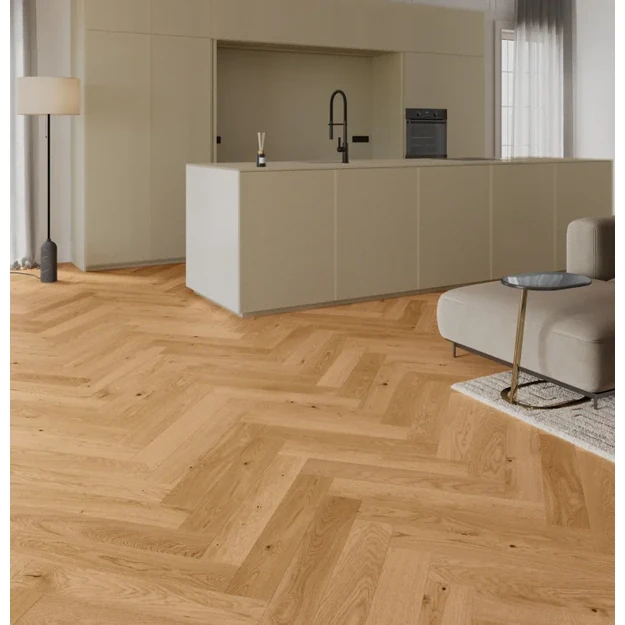 Barlinek Oak Toffee Herringbone 130 parketlentės