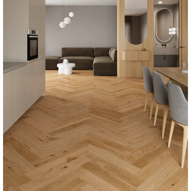 Barlinek Oak Toffee Herringbone 130 parketlentės