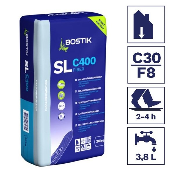 BOSTIK SL C400 FIBER 20 KG. SAVAIME IŠSILYGINANTIS NUO 6 - 60 MM 1